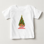 汗と明メリーるいクリスマス家族の休日 ベビーTシャツ (正面)