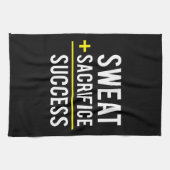 汗と犠牲が成功に等しい – インスピレーション キッチンタオル (横)