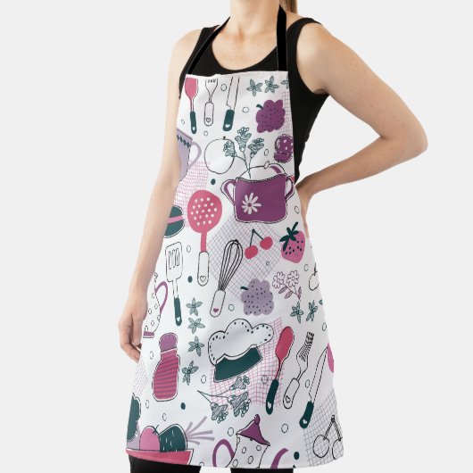 汗と野菜のキッチンパターン エプロン (インサイチュ)