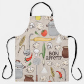 汗と野菜のパターン エプロン (正面)