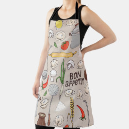 汗と野菜のパターン エプロン