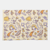 汗と野菜のパターン キッチンタオル (横)