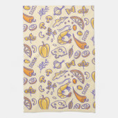 汗と野菜のパターン キッチンタオル (縦)