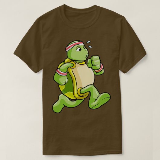 汗と頭でジョガーとして亀 Tシャツ (デザイン正面)