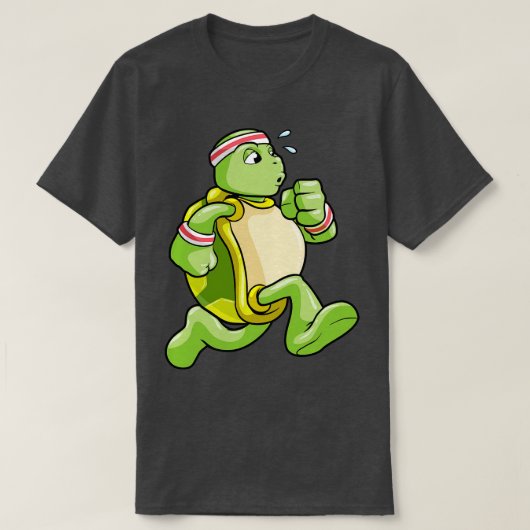 汗と頭でジョガーとして亀 Tシャツ (デザイン正面)