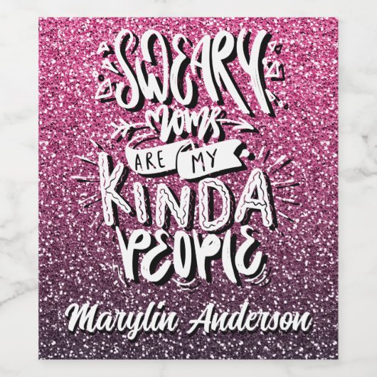 汗の母は私の種類の人々タイポグラフィ ワインラベル (シングルラベル)