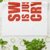 汗はただの脂肪泣き叫び キッチンタオル (折り畳み)