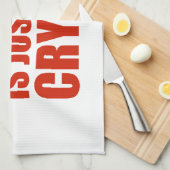 汗はただの脂肪泣き叫び キッチンタオル (四つ折り)