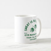 汗は泣く脂肪 筋トレマニア向け コーヒーマグカップ (正面右)
