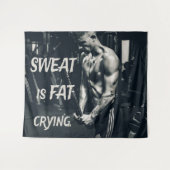 汗は脂肪泣き叫びやる気を起こさせる感動的 タペストリー (正面(横))