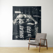 汗は脂肪泣き叫びやる気を起こさせる感動的 タペストリー (インサイチュ)