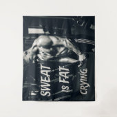 汗は脂肪泣き叫びやる気を起こさせる感動的 タペストリー (正面)