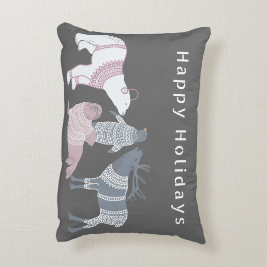 汗をかいた北極フレンズの休日 アクセントクッション (裏面(縦))