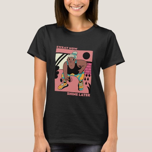 汗をかいて、後で輝く Tシャツ (正面)