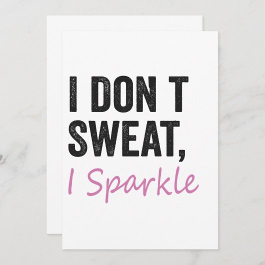 汗をかかない 私は輝く フィットネス スポーツ好き ユニーク 招待状 (正面/裏面)