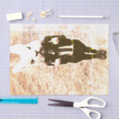 汗をかくウサギの衣装セピア動揺して 薄葉紙 (クラフト)