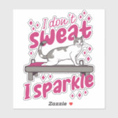 汗を出さないピラティスをする猫 シール (シート)