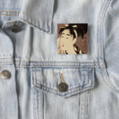 汗を拭う女性 ビンテージ アート 缶バッジ (インサイチュ)