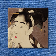 汗を拭う女性 ビンテージ アート
