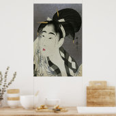 汗を拭く女,歌麿汗を拭く女性,歌麿 ポスター (キッチン)
