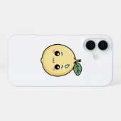 汗を滴らせる不安なレモン iPhone 16ケース (裏面横)