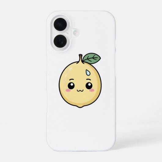 汗を滴らせる不安なレモン iPhone 16ケース (裏面)