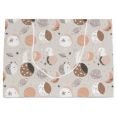 汗ドリームバンニーズイン宇宙パターン ラージペーパーバッグ (正面)