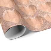 汗ハート赤面ピンクローズ金ゴールド銅金属 ラッピングペーパー (ロールコーナー)