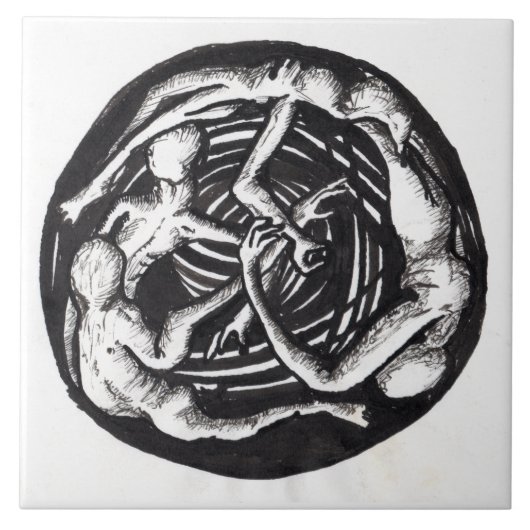 汗垂れ下がりインクスケッチタイル タイル (正面)