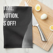 汗、時間、献身女性のトレーニング やる気を起こさせる キッチンタオル (四つ折り)