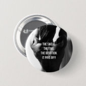 汗、時間、献身女性のトレーニング やる気を起こさせる 缶バッジ (正面&裏面)