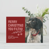 汚いおもしろい動物ペットのクリスマスカード シーズンカード (スタンド正面)