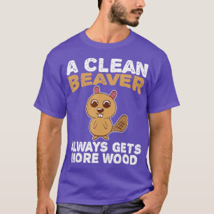 汚いおもしろい大人きれいなビーバーウッド Tシャツ