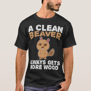 汚いおもしろい大人きれいなビーバーウッド Tシャツ
