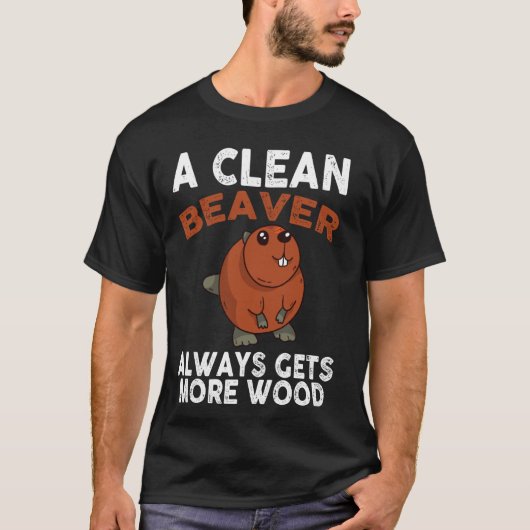 汚いおもしろい大人きれいなビーバー Tシャツ (正面)