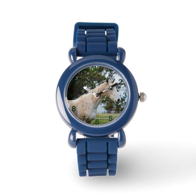 汚いおもしろい：泥だらけの大きな白い馬、 腕時計 (正面)