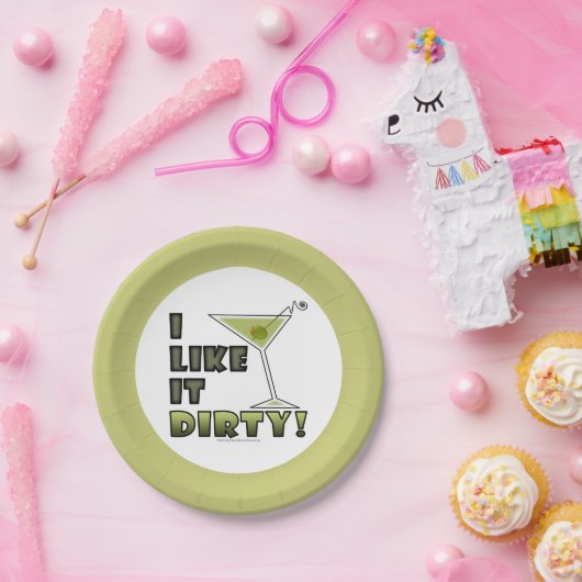 汚いのが好き!ダーティマルティーニカクテルユーモア ペーパープレート (パーティー)