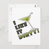 汚いのが好き！ ダーティマーティニカクテル ユーモア ポストカード (正面/裏面)