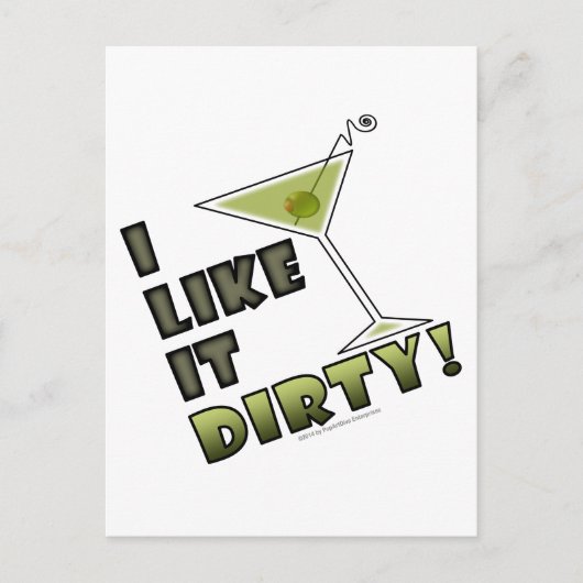 汚いのが好き！ ダーティマーティニカクテル ユーモア ポストカード (正面)