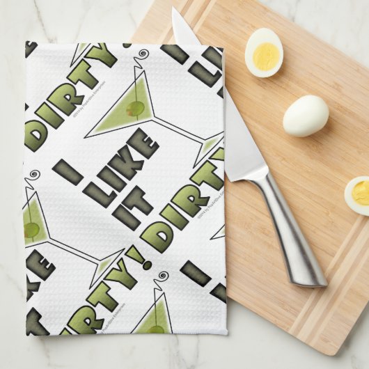 汚いのが好き!汚いマルティーニカクテルユーモア キッチンタオル (四つ折り)