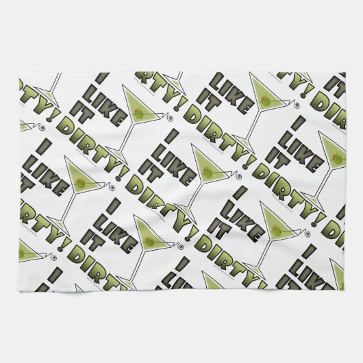 汚いのが好き!汚いマルティーニカクテルユーモア キッチンタオル (横)