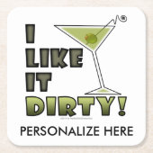 汚いのが好き！汚いマルティーニカクテルユーモア スクエアペーパーコースター (正面)
