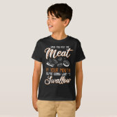 汚いアダルトギフトデザイン肉あなたの口Bbq Jok Tシャツ (正面フル)