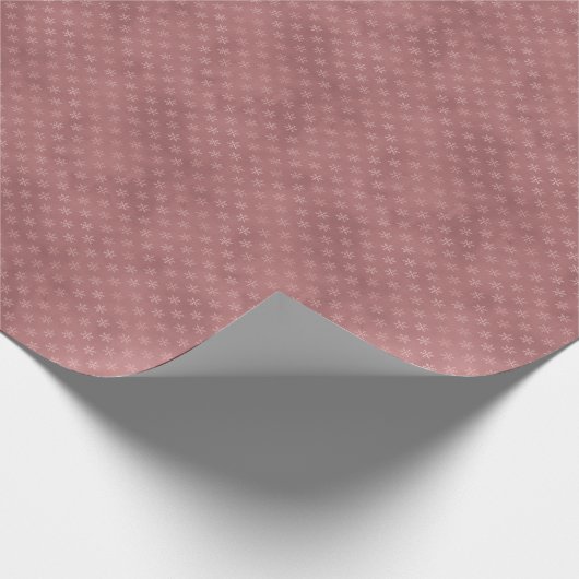 汚いエレガント赤面ピンクのスノーフレークのクリスマスプレゼント ラッピングペーパー (角)