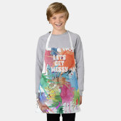 汚いカラフル絵を描ドッ絵を描プのスモックエプロン エプロン (着用した状態)