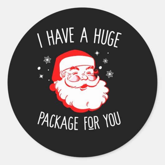 汚いサンタさんのために大きな荷物があるの ラウンドシール (正面)