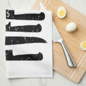 汚いシェフのナイフのイラストレーションtタオル キッチンタオル (四つ折り)