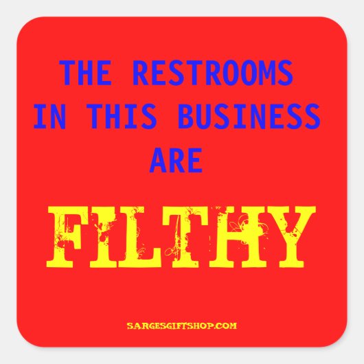 汚いトイレ スクエアシール (正面)