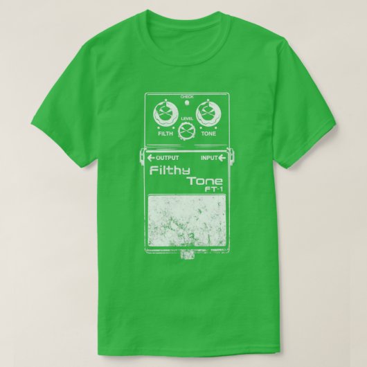 汚いトーンギターペダル Tシャツ (デザイン正面)
