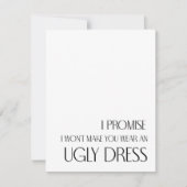 汚いドレスを着せることは絶対にしないと約束する ノートカード (正面)